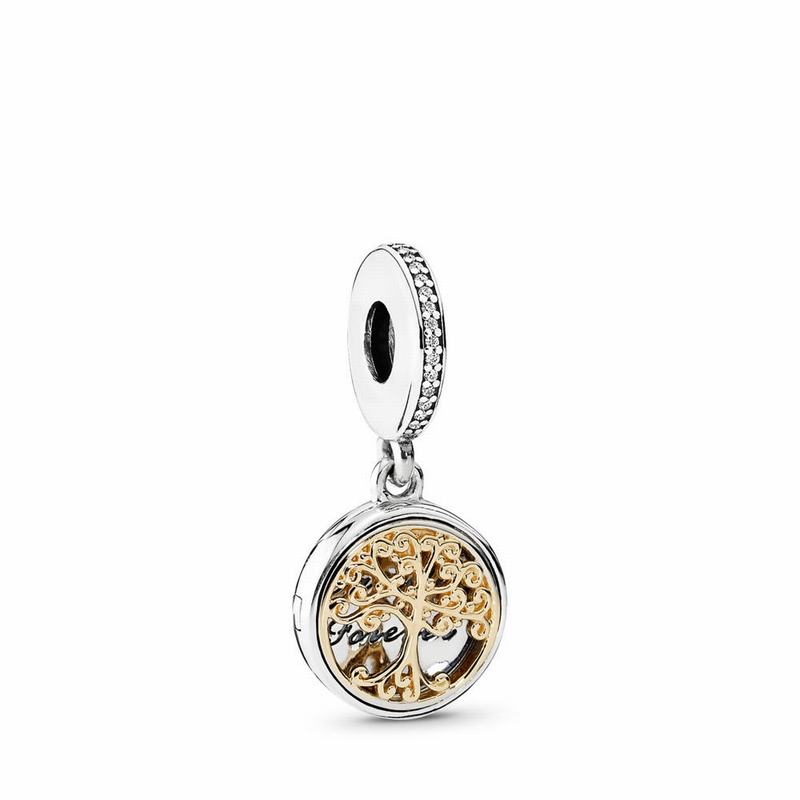 Pandora Family Roots Dangle Charm - Two Tone/Cubic Zirconia - Canada | DW2366LT